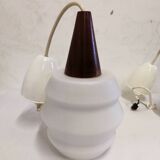 Suspension in opaline and teak scandinavian style