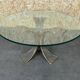 Table basse des années 60 70 Luciano Frigerio Table en verre en bronze brutaliste des années 60