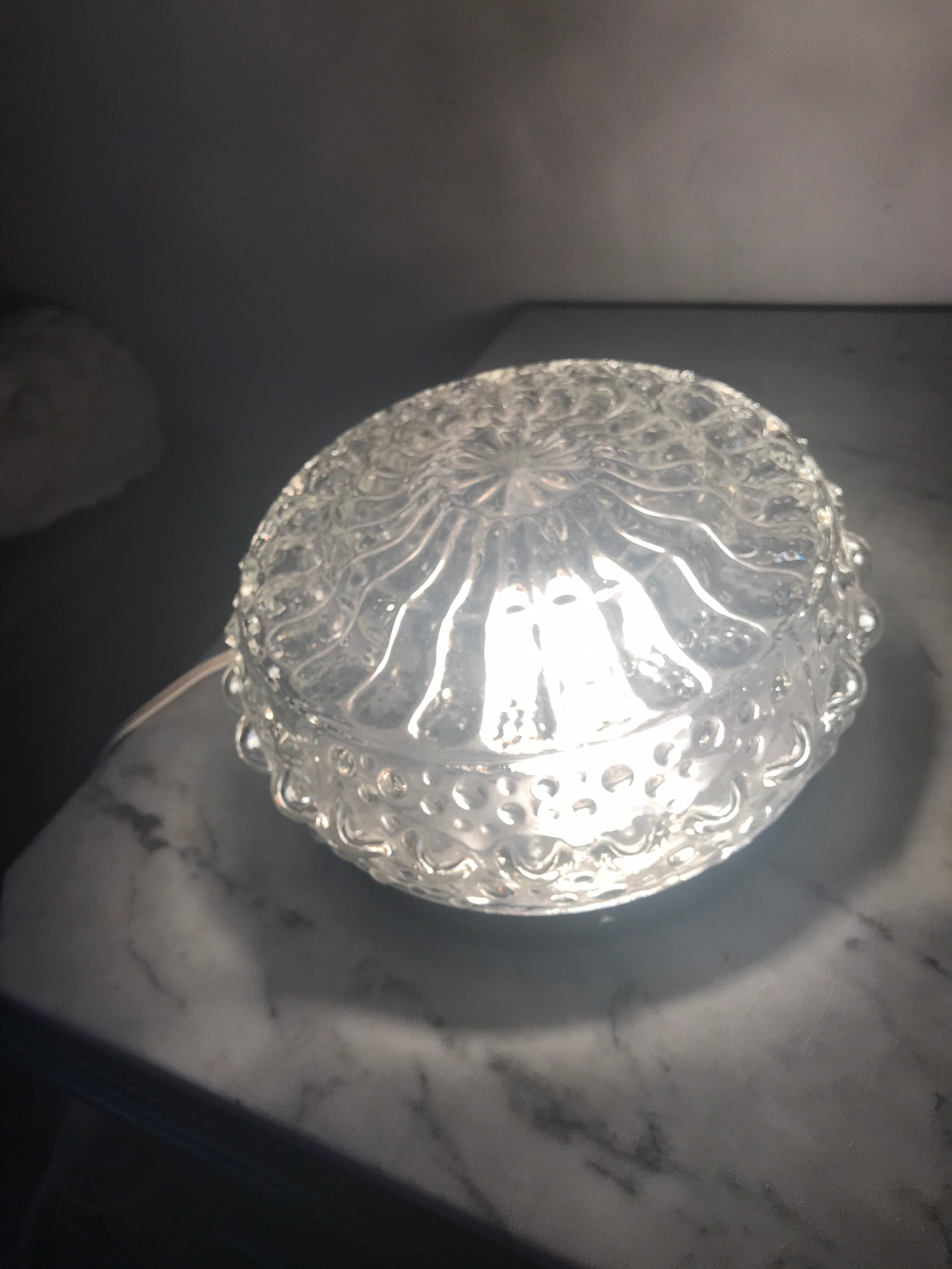 Glass ceiling light circa 1960