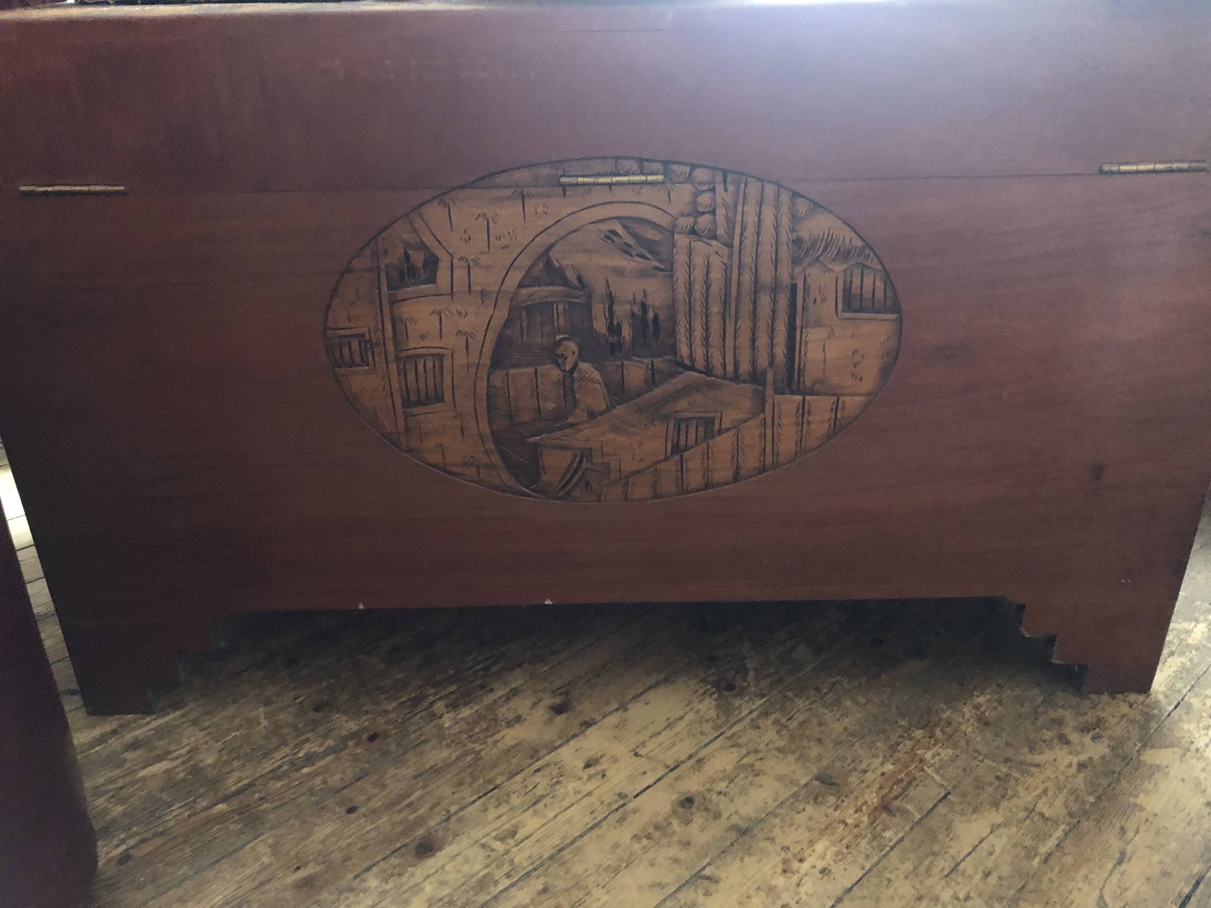 Asian carved mallet, made of camphor wood, from Hong Kong 100 X 52 X 60 cm