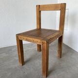 Brutalist pine chair