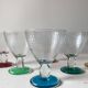 Colored glass stemmed bowls