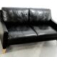 2-seater Scandinavian leather sofa 1970s