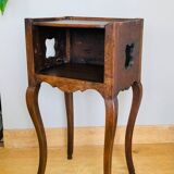 Louis XV bedside table or snack table, 18th century, quadrilobed side openings