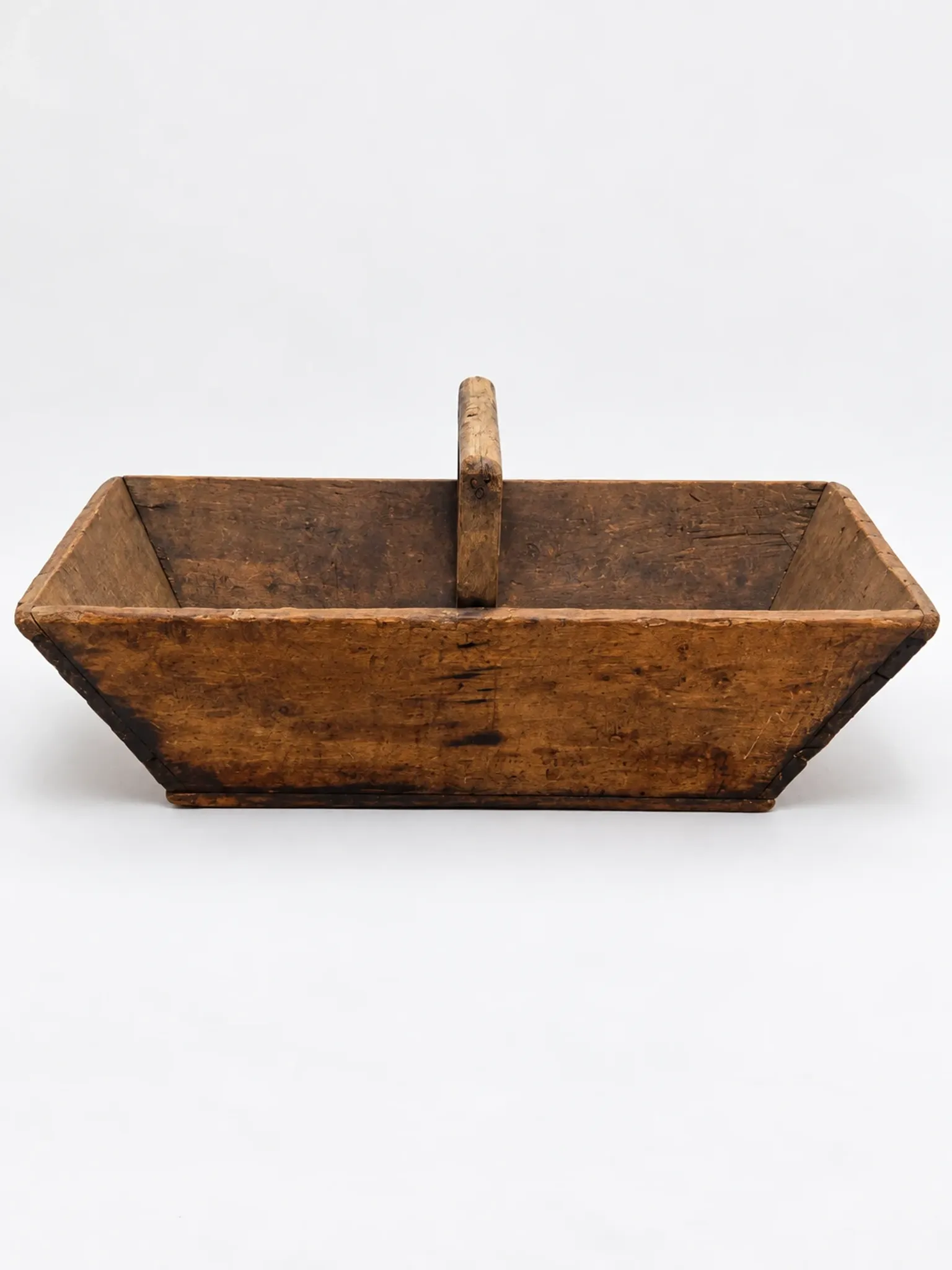 Old weathered wooden harvest basket – Folk art