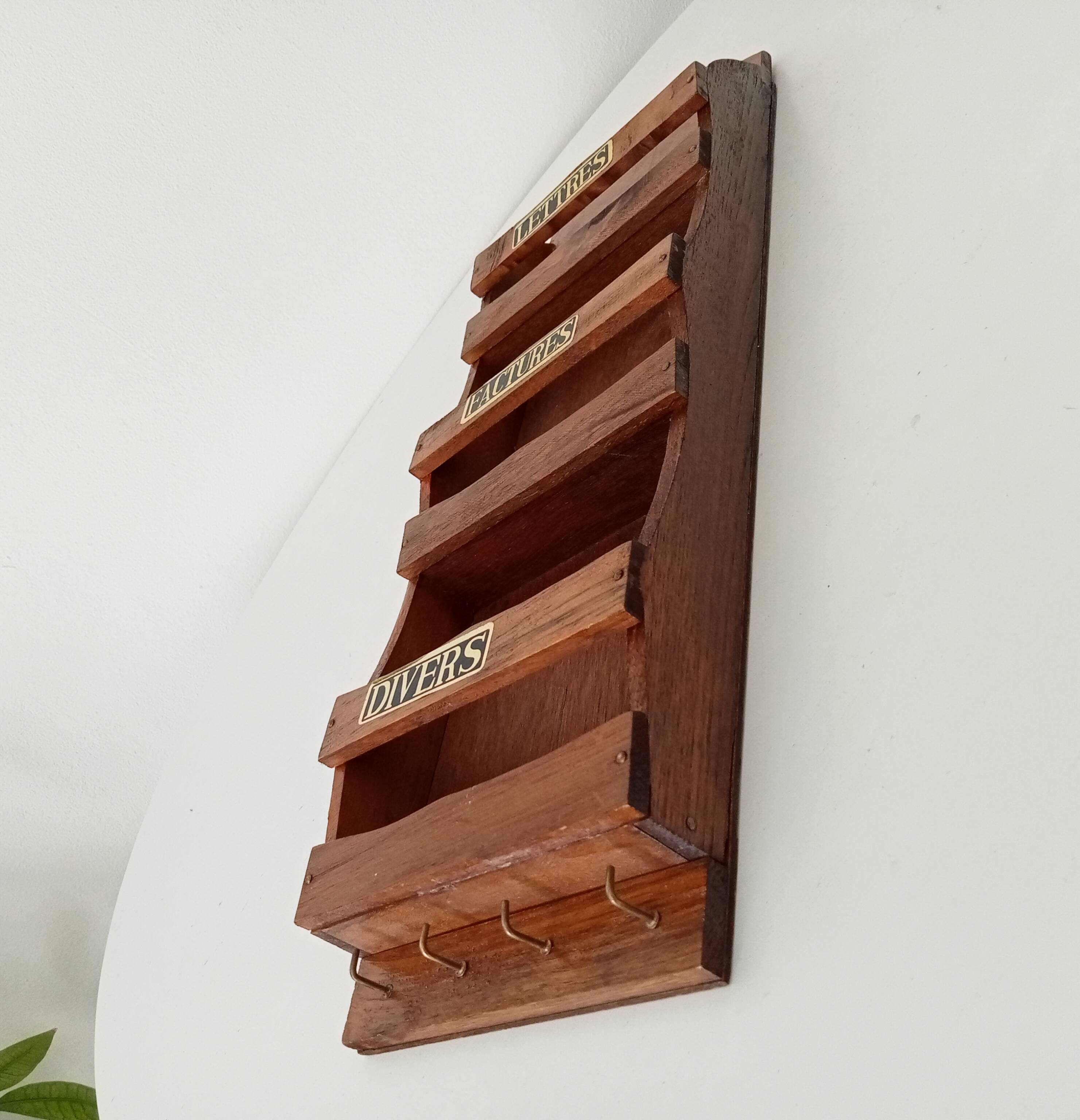 Wall mail holder key holder vintage 60s