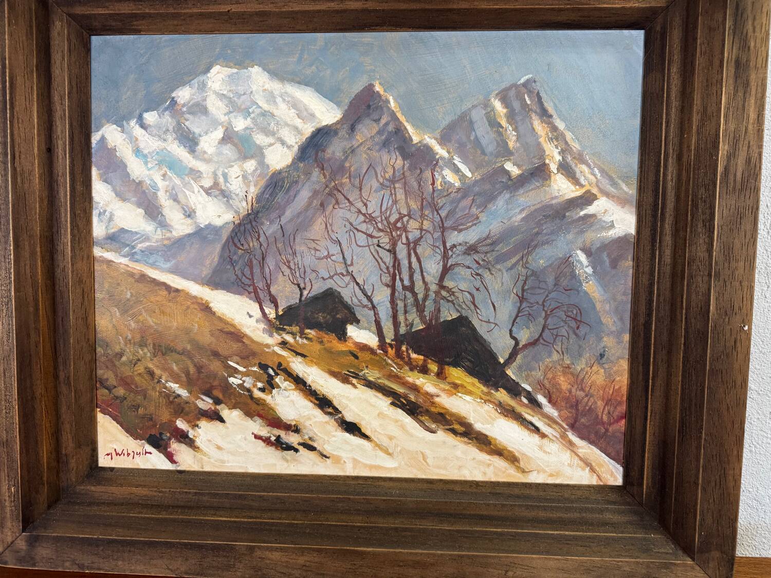 Marcel Wibault Winter Mountain Painting