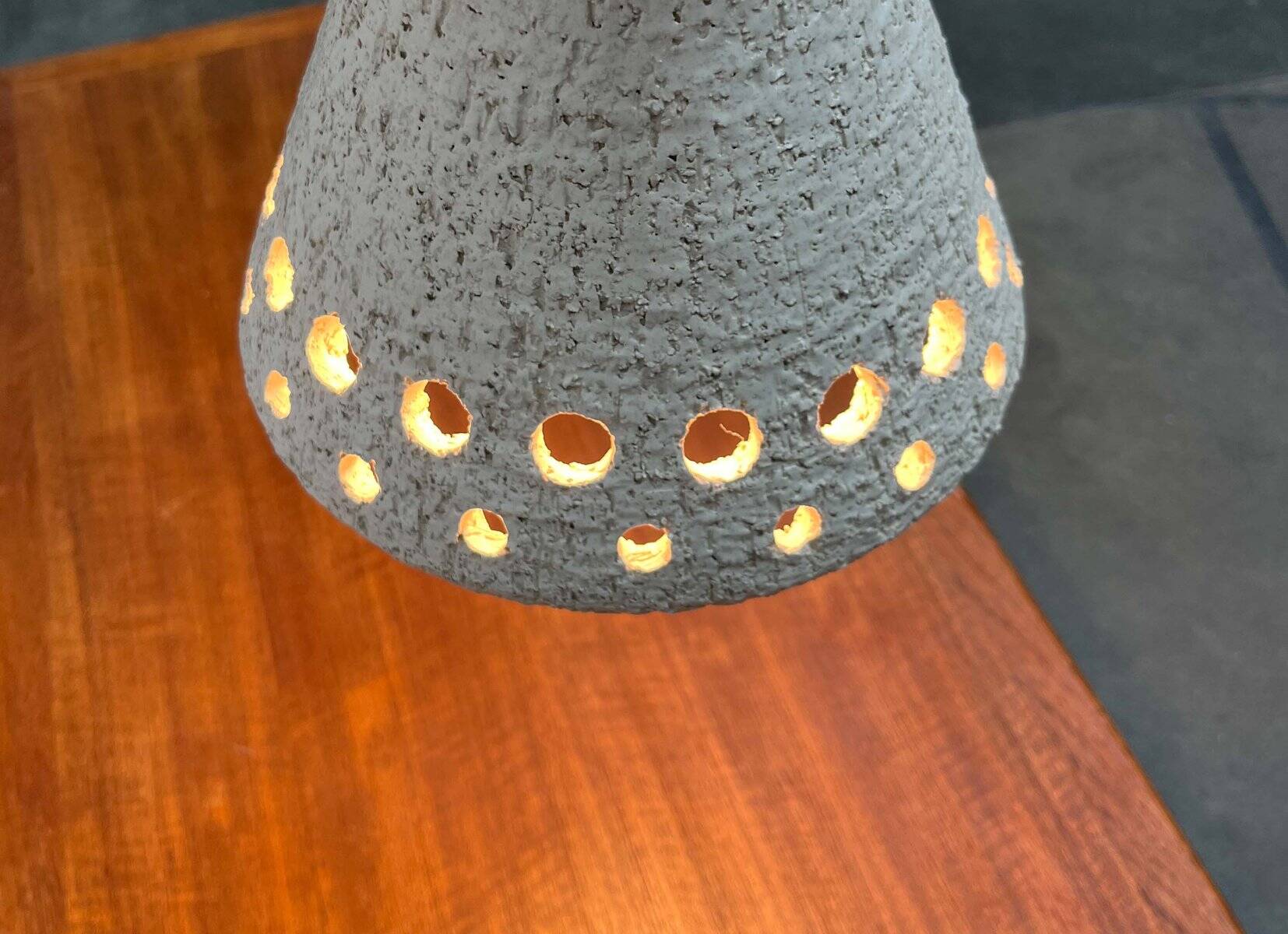 White ceramic pendant lamp in mid-century modern Danish style, 1960s.