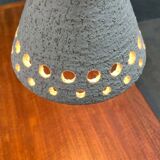 White ceramic pendant lamp in mid-century modern Danish style, 1960s.