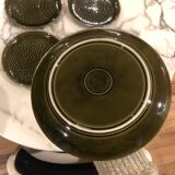 Lot de 5 assiettes vintage poisson vert