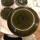 Set of 5 vintage green fish plates