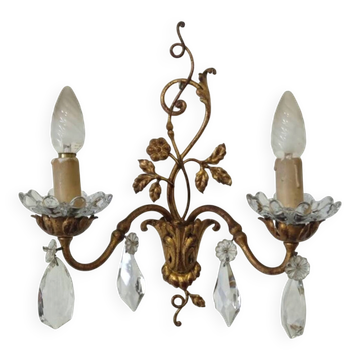 Wall sconce with pendants in Louis XV style