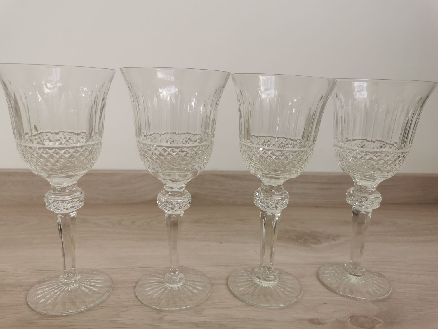 Antique foot glasses cut St Louis style 30 pieces