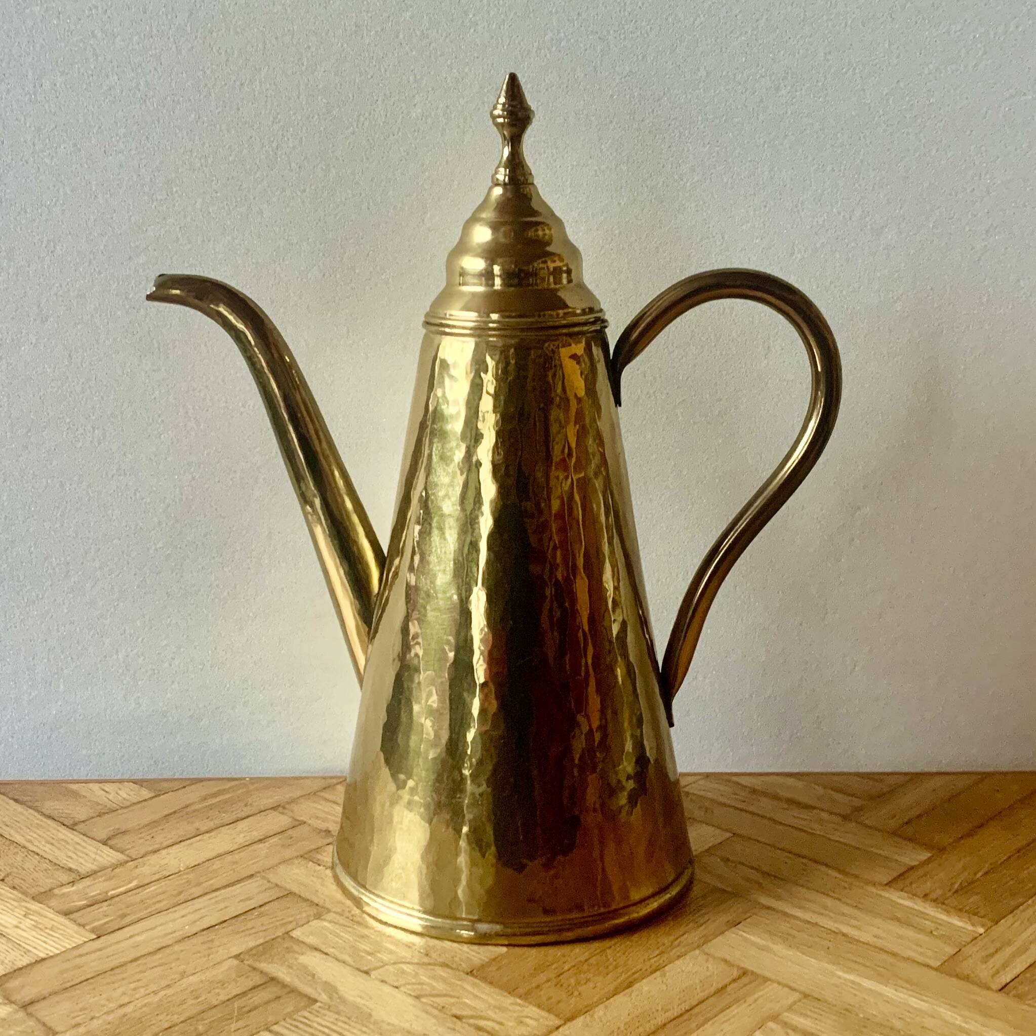 Brassware coffee maker - hammered copper Maudoux Dinant - Mid-century