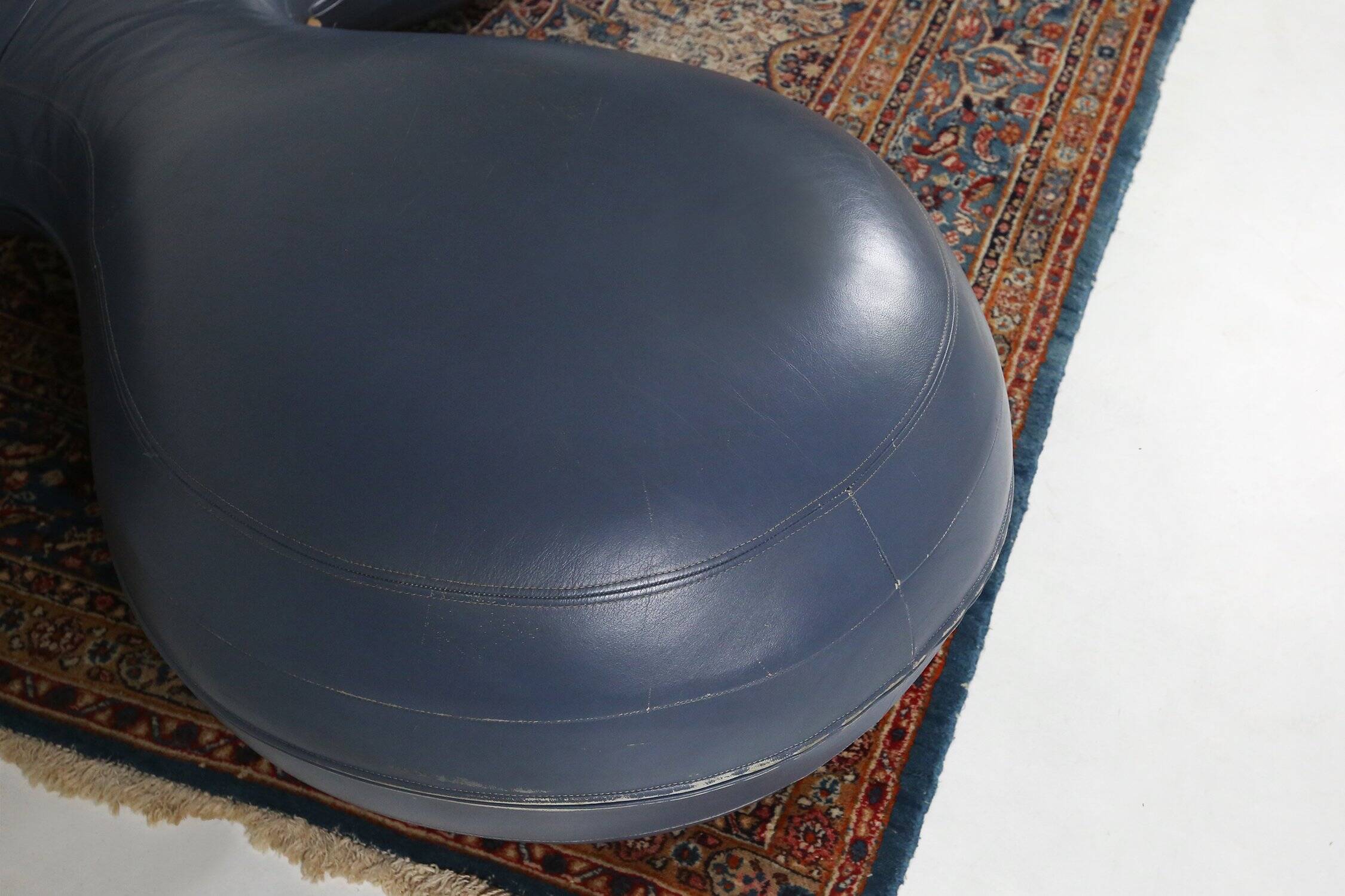 Leather Pouf by Lowie Vermeersch for Durlet, Belgium 1999
