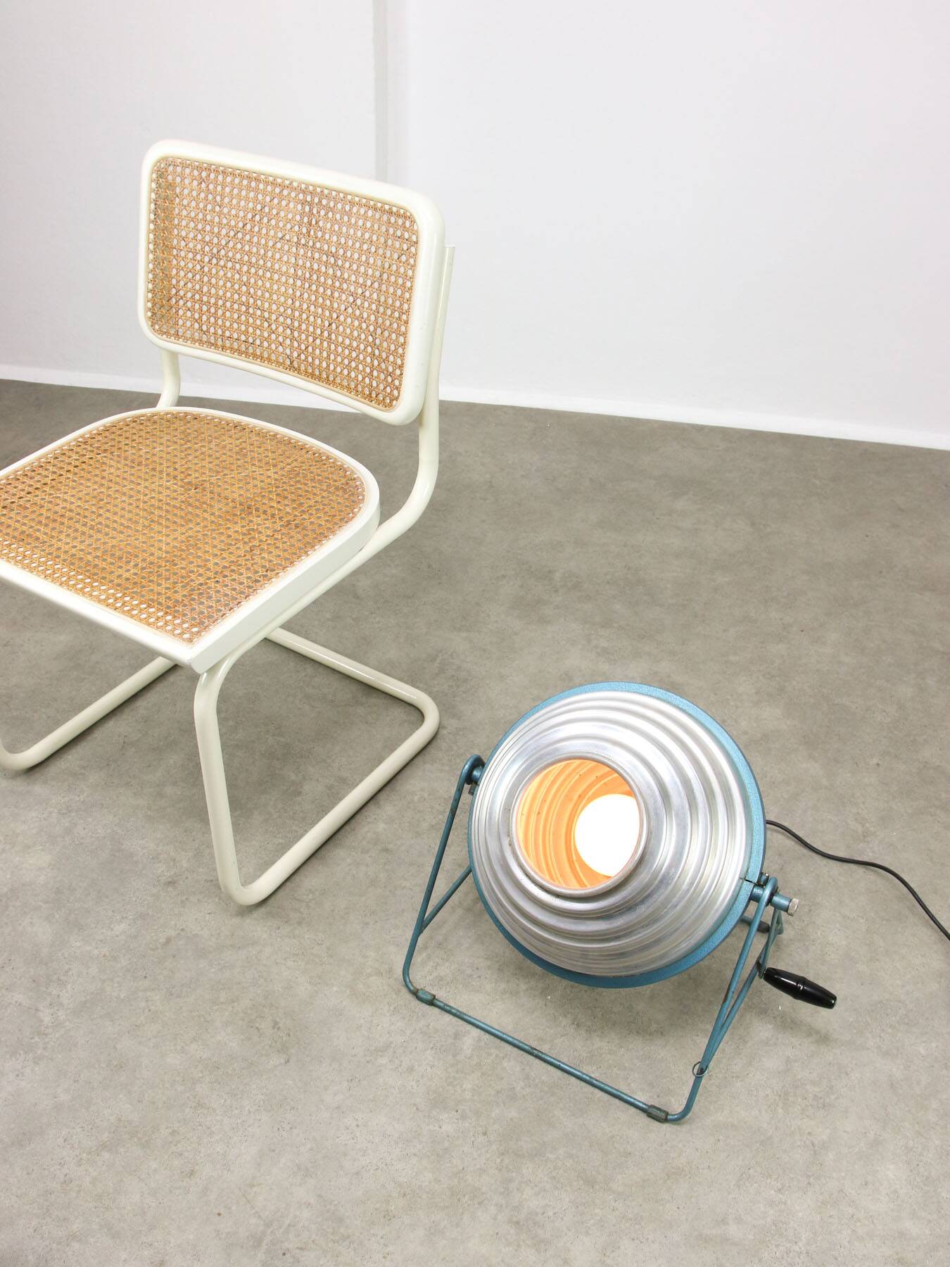 Mid-Century Italian Floor Reflector Lamp in Aluminium