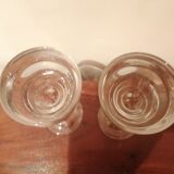 2 verres bistrot absinthe en verre soufflé, années 30