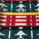 Wool blanket 230 X 250 geometric patterns and 70's fir trees