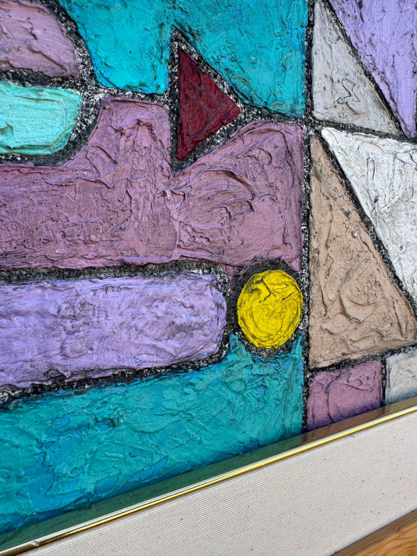 Abstract geometric coloured painting