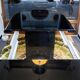 Table italienne en bois laqué noir des années 1970