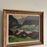 Oil on wood, Village of the Vosges - Georges GONTHIER (1886-1969)