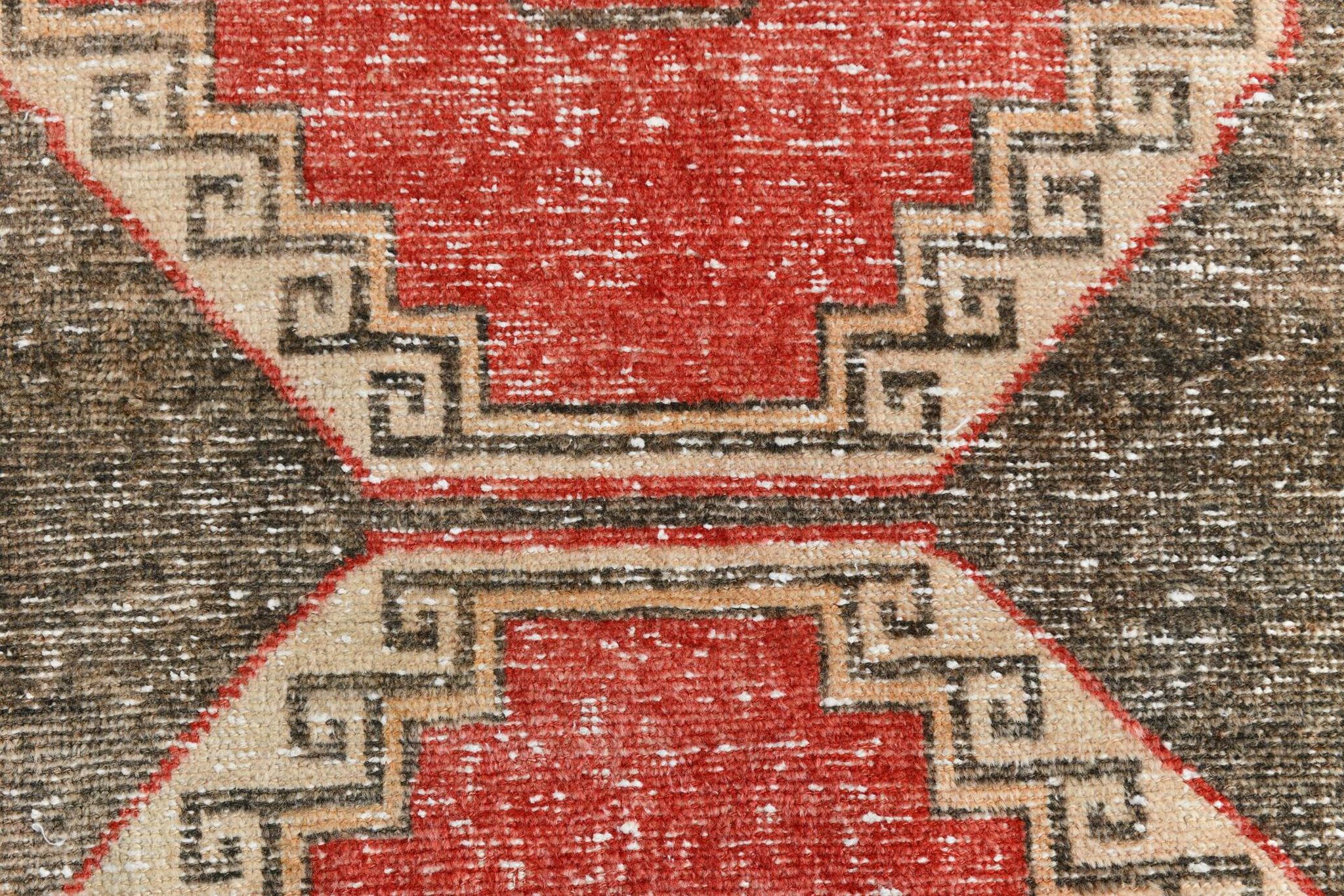 3x10 Red Brown Tribal Pattern Vintage Runner Rug, 78x305Cm