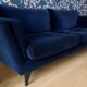 SITS Nova 3-seater canapé in Dedar blue velvet – very good condition.
