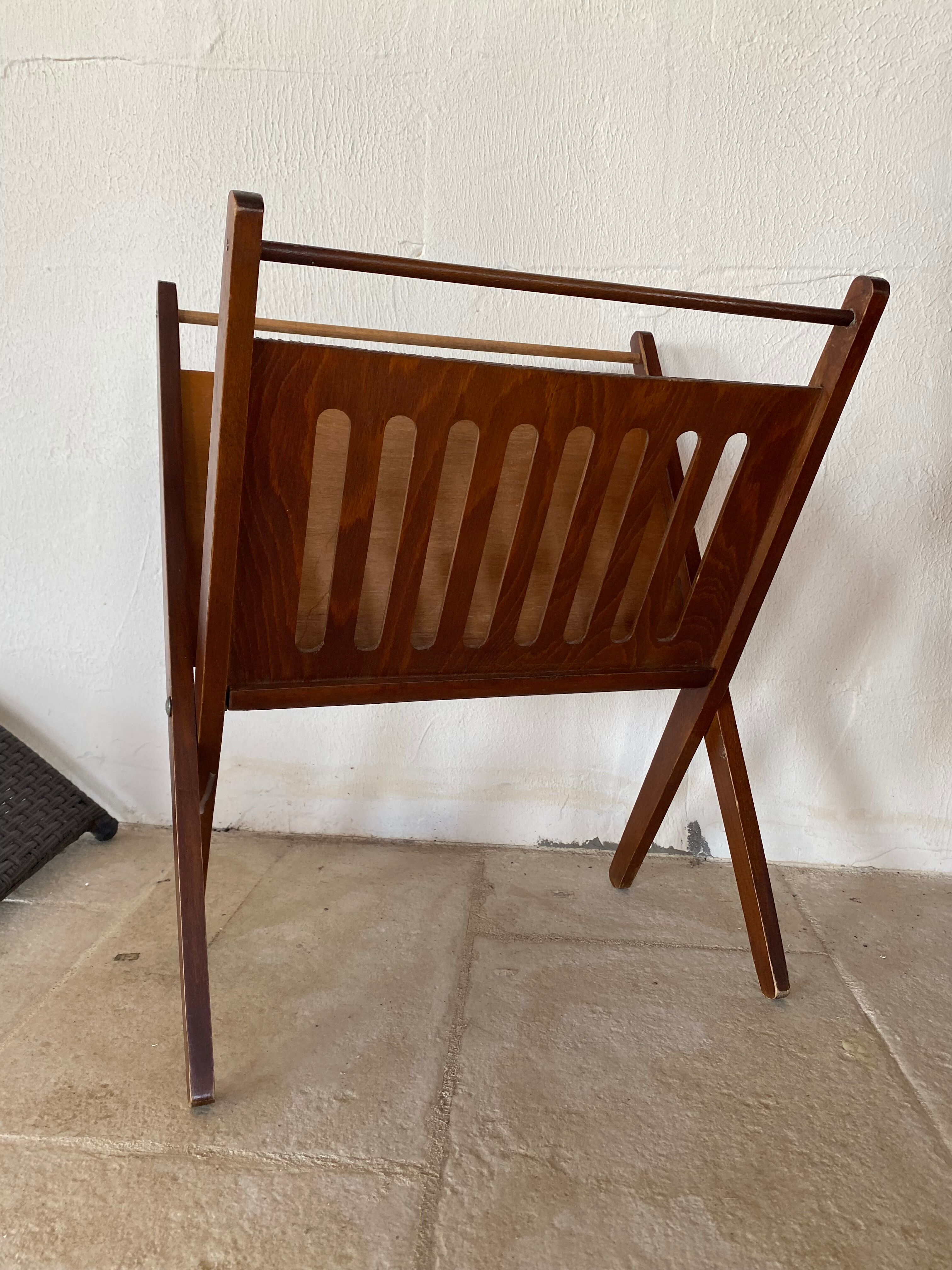 Wooden magazine holder