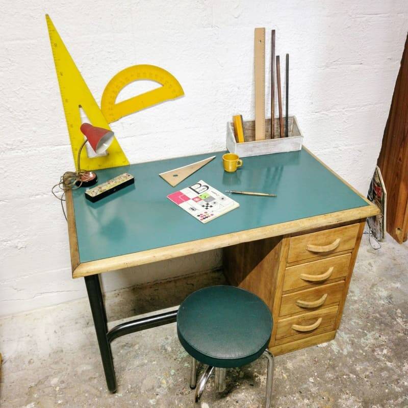 Vintage school teacher's desk