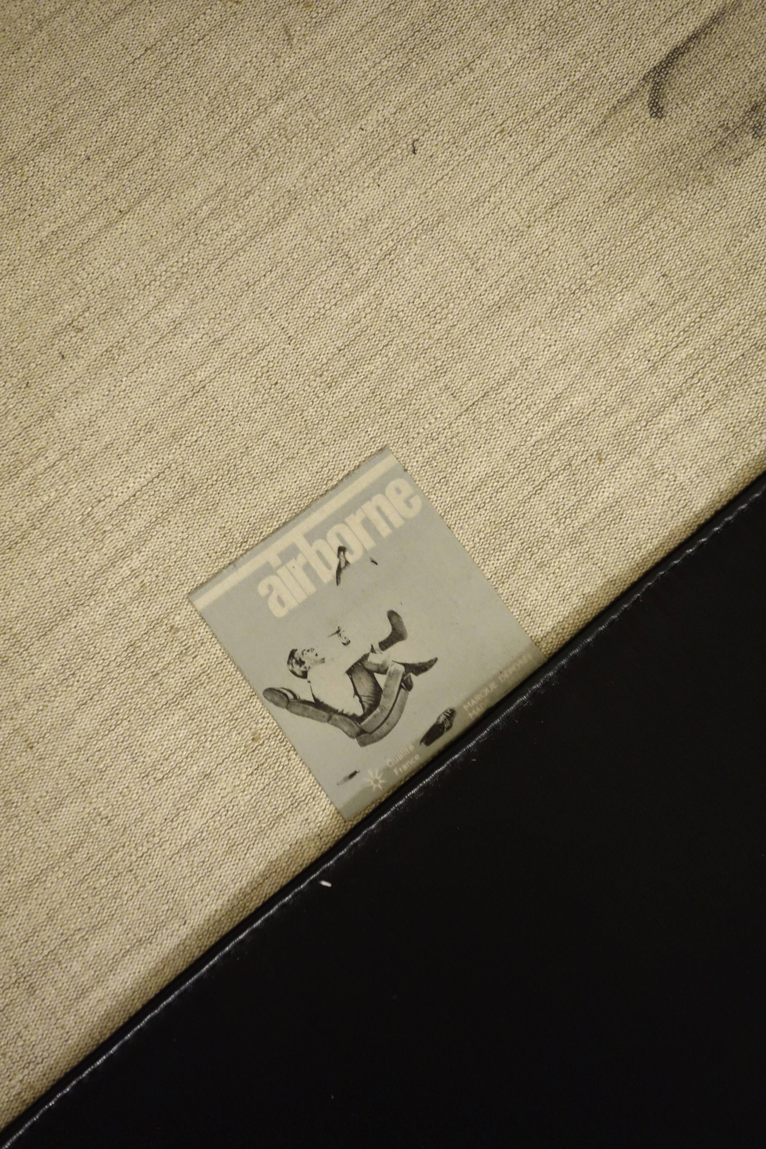 Orchidée leather armchair by Michel Cadestin for Airborne, France 1970's