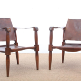Fauteuils Safari en hêtre 1940s