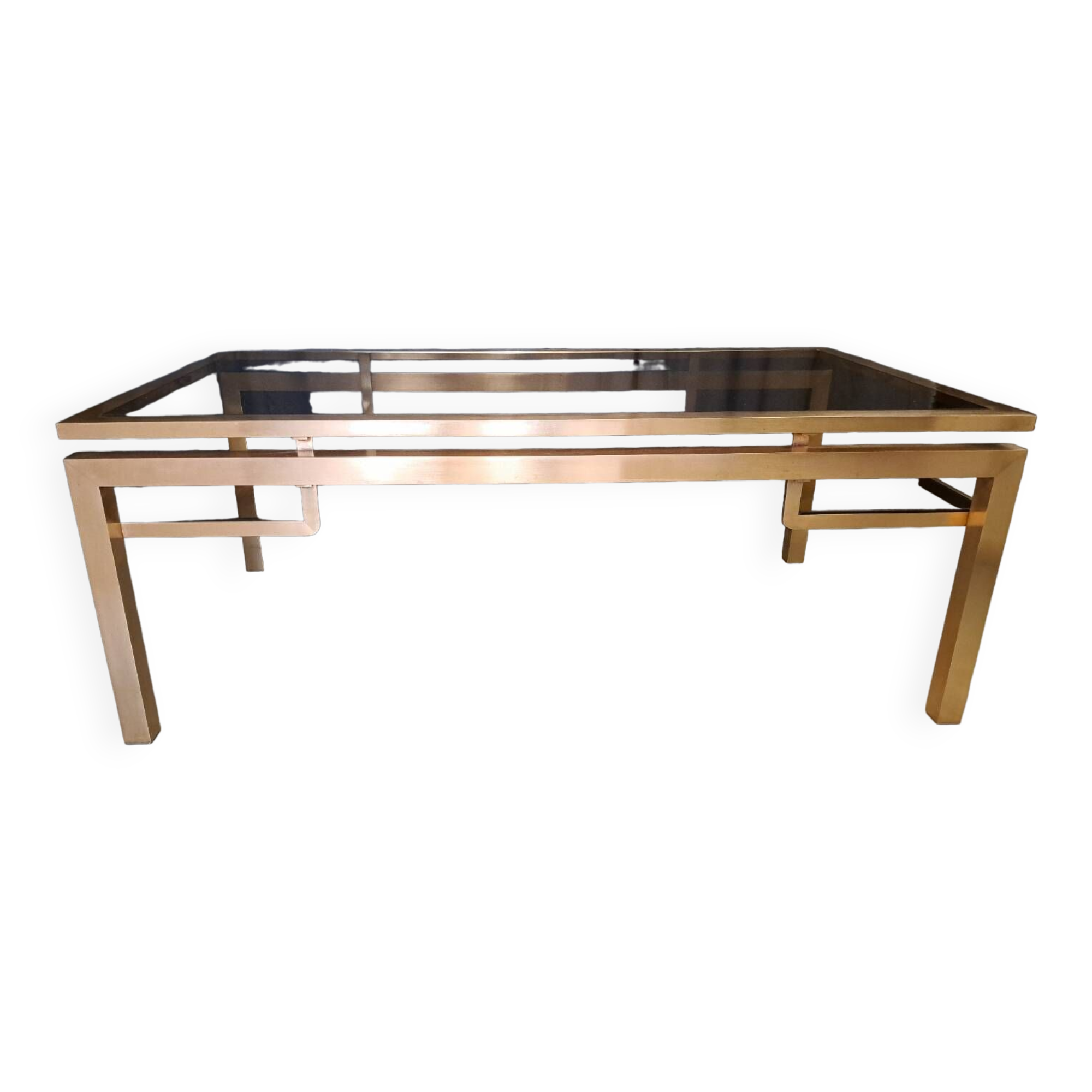 Guy Lefevre brass and glass coffee table