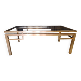 Guy Lefevre brass and glass coffee table