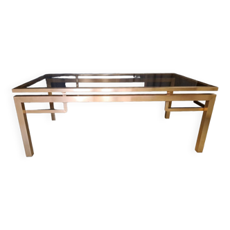 Guy Lefevre brass and glass coffee table