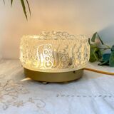 Lampe à poser vintage en verre bullé