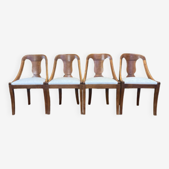 4 walnut gondola chairs