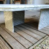 Table basse vintage en marbre travertin