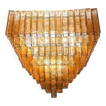 Éléments "Carrés" en Verre de Murano Amber-Rosé de Luxe Majestueux
