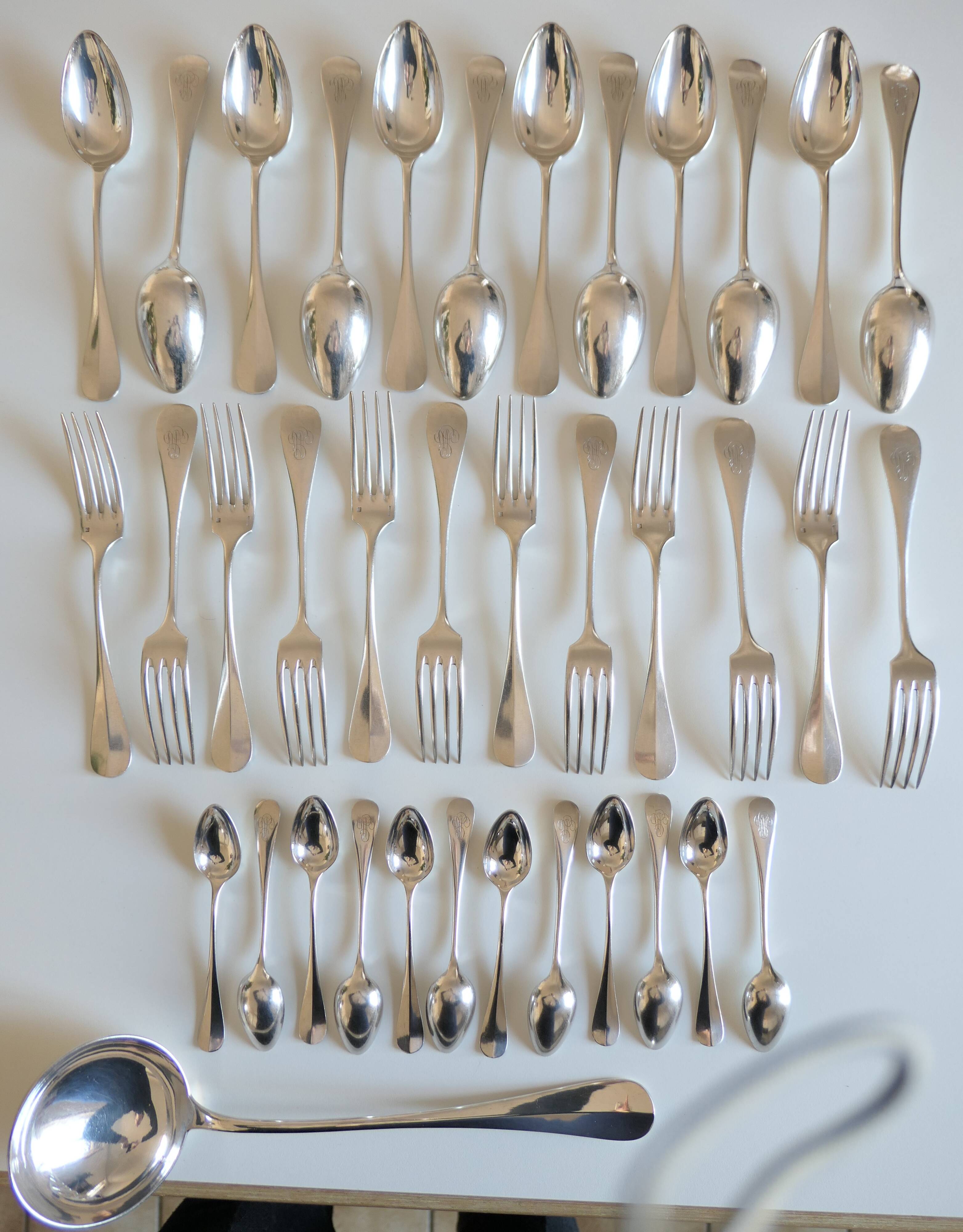 37-piece household set christofle uniplat