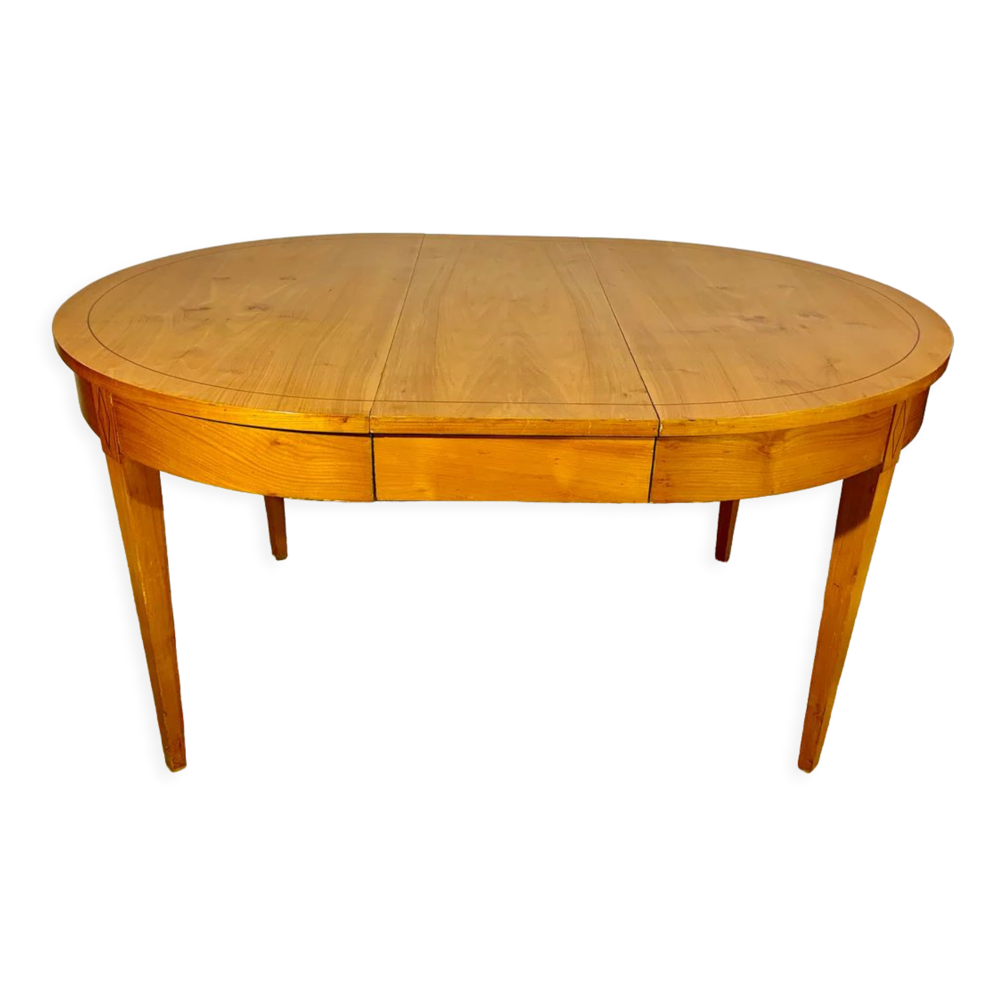 Oval table in cherry style Directoire with 3 extensions, 10 people.