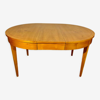 table ovale en merisier style directoire avec 3 rallonges