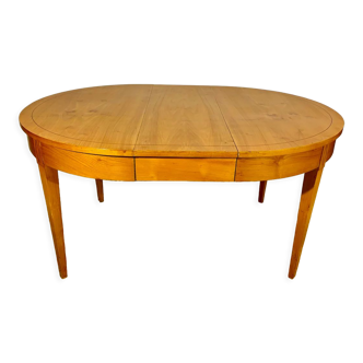 table ovale en merisier style directoire avec 3 rallonges