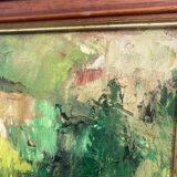 Old paysgae painting oil on canvas assembly