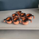 Set of 7 terracotta coffee cups