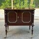 Vintage mahogany & gold rolling accent table (TV / bar / hi-fi furniture)
