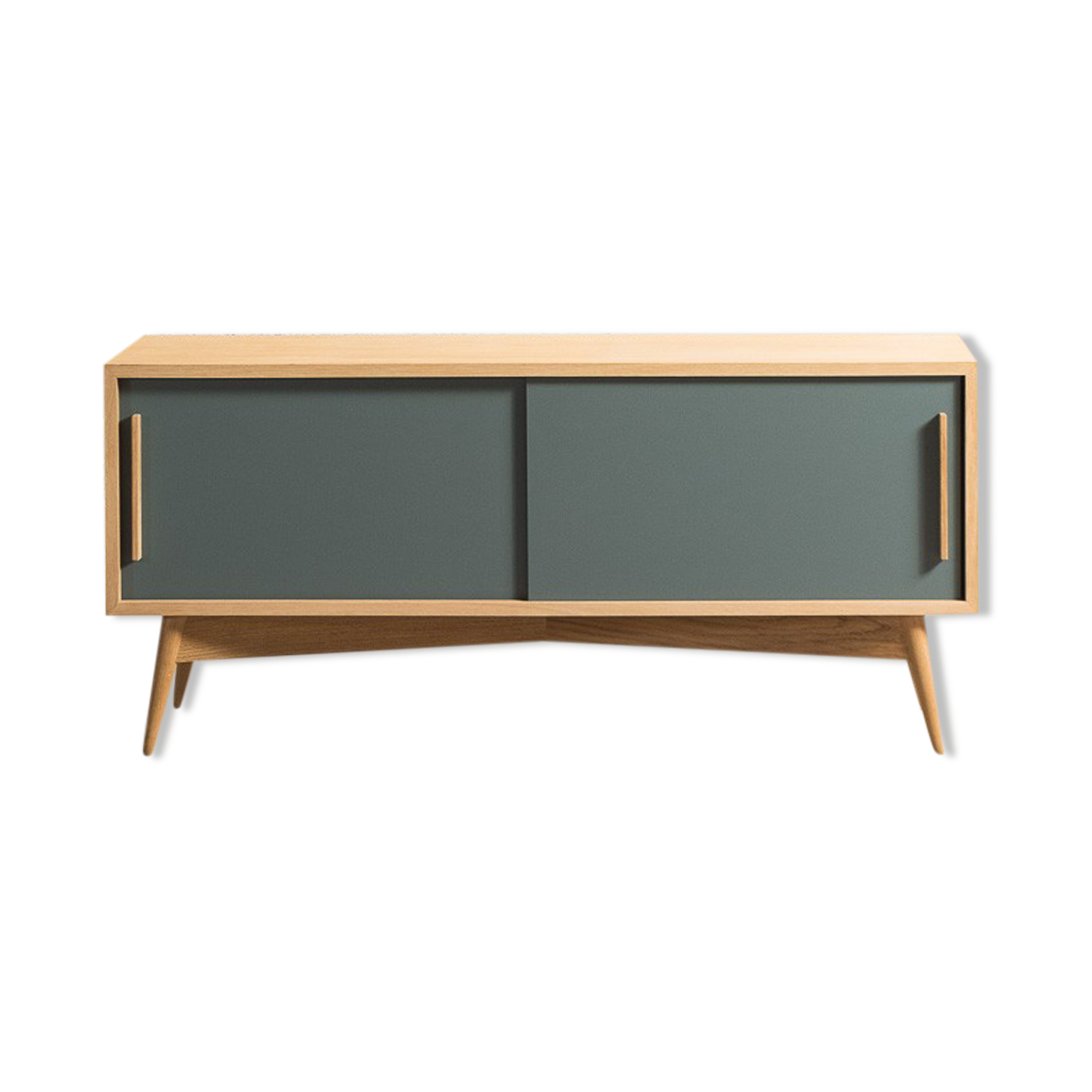 TV stand in oak latte with 2 storage spaces