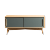 TV stand in oak latte with 2 storage spaces