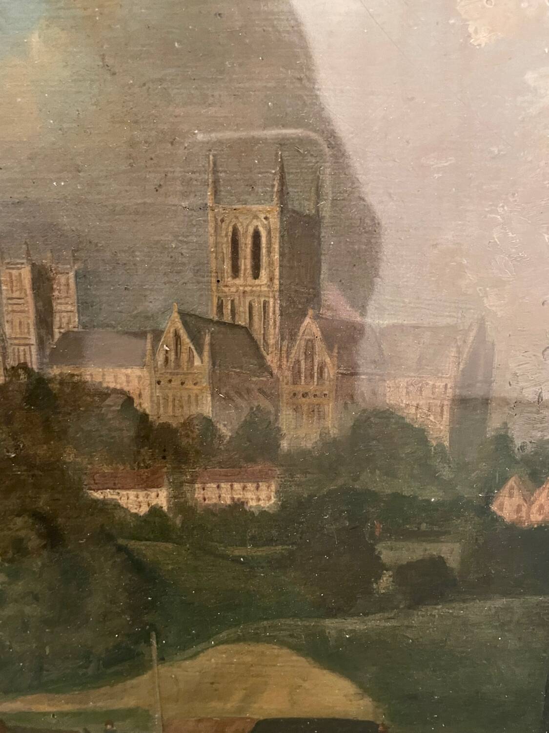 Tableau ancien paysage XVIIe