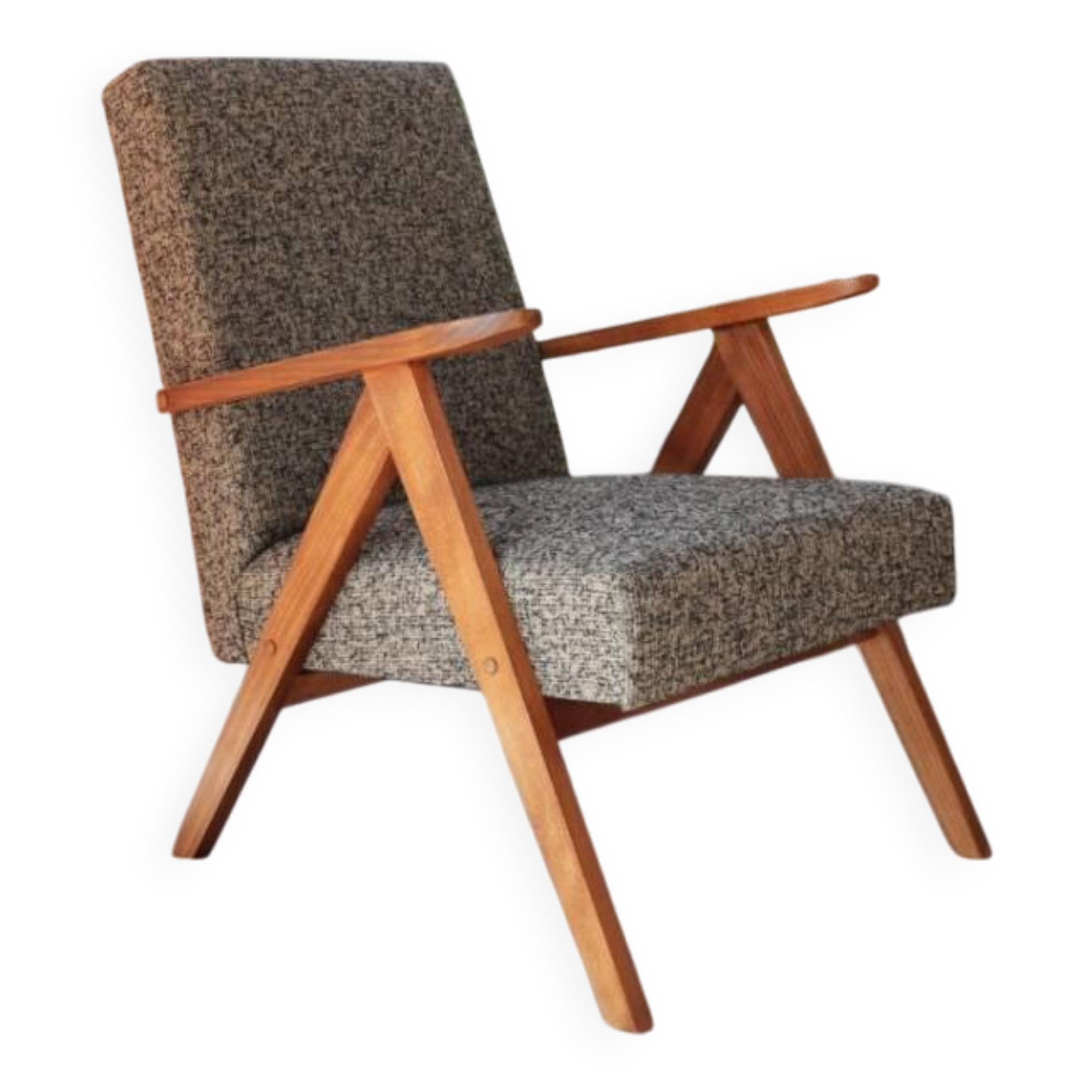 Scandinave armchair black granola zig zag modern design