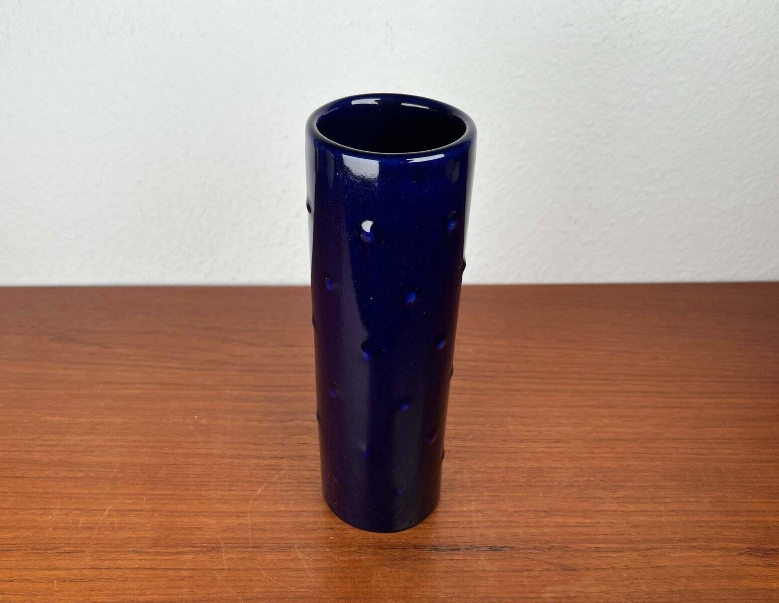 Cobalt blue ceramic vase from the Bangkok series by Melitta, mid-century, 1960s.